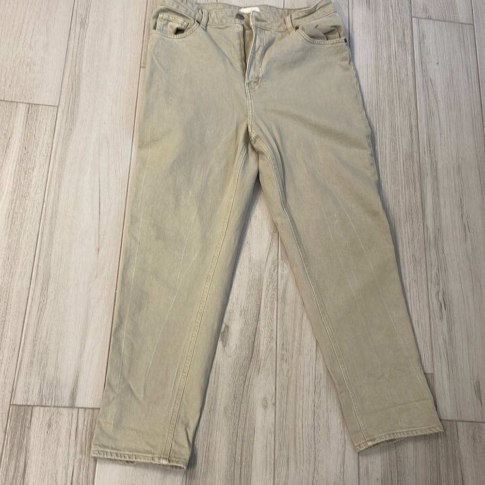 Cream Straight Leg Jeans